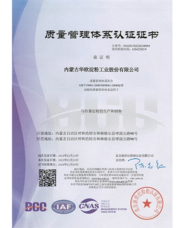 Quality management system certification